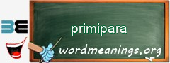 WordMeaning blackboard for primipara